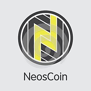 Neoscoin Cryptocurrency Coin. Vector Web Icon of NEOS. photo