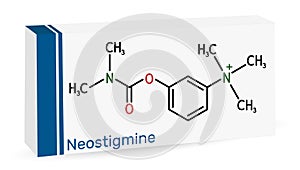 Neostigmine molecule. It ischolinesterase inhibitor for symptomatic treatment of myasthenia gravis by improving muscle