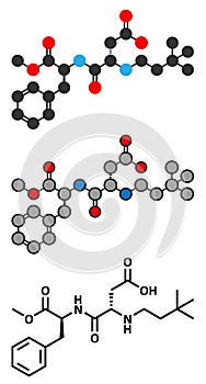 Neotame (E961) sugar substitute molecule