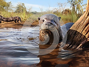 Neotropical River Otter  Made With Generative AI illustration
