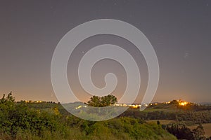 Neowise comet in the Chianti hills, Tuscany, Italy