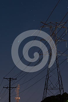 Neowise, a comet in the evening sky