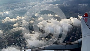 Nepal Airlines taking off into the clouds