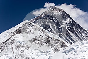 Nepal hiking path through mountain around Everest