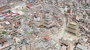 Nepal, Kathmandu, Bhaktapur. Aerial footage