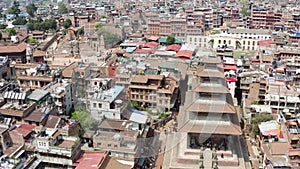 Nepal, Kathmandu, Bhaktapur. Aerial footage