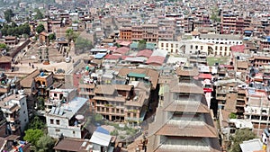 Nepal, Kathmandu, Bhaktapur. Aerial footage