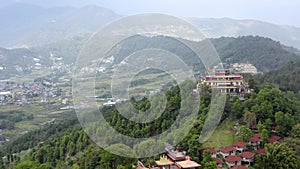 Nepal, Kathmandu. Kopan monastery. Aerial footage