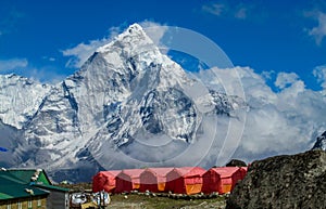 Nepal mountain village on EBC trekking route