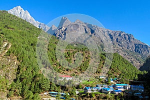 Nepal mountain village on EBC trekking route