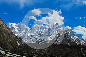 Nepal mountains, eight-thousander mountain peak area in Himalaya photo