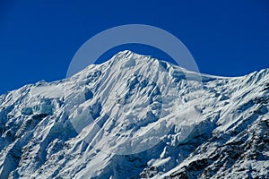 Nepal mountains, eight-thousander mountain peak area in Himalaya photo