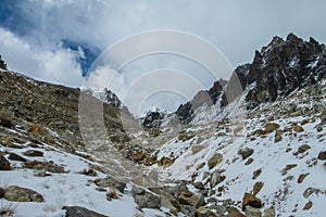 Nepal mountains, eight-thousander mountain peak area in Himalaya photo