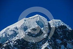 Nepal mountains, eight-thousander mountain peak area in Himalaya photo