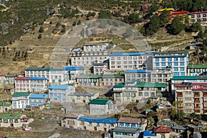 Nepal Namche Bazaar mountain village on EBC trekking route