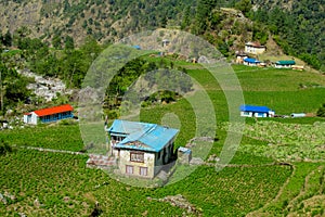 Nepal Namche Bazaar mountain village on EBC trekking route