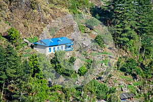 Nepal Namche Bazaar mountain village on EBC trekking route