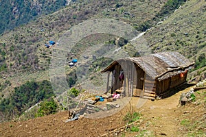 Nepal Namche Bazaar mountain village on EBC trekking route