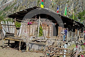 Nepal Namche Bazaar mountain village on EBC trekking route