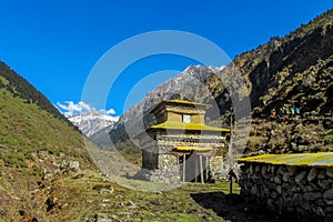 Nepal Namche Bazaar mountain village on EBC trekking route
