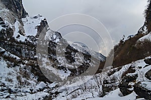 Nepal, nestled in the Himalayas, photo