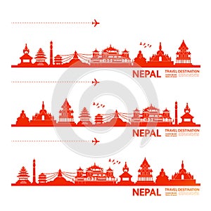 Nepal travel destination grand vector illustration. photo