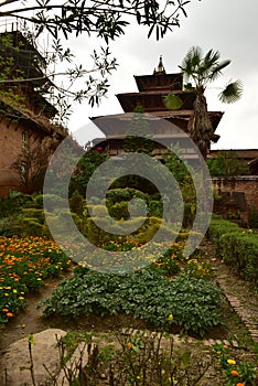 Nepal`s Kathmandu Temple and garden photo