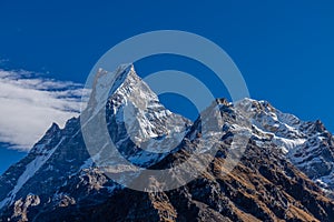 Nepal sacred mountain Machapuchare