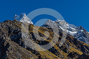 Nepal sacred mountain Machapuchare Fish Tail