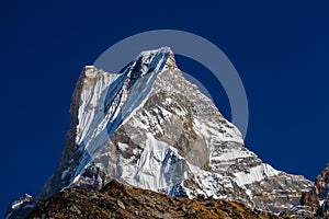 Nepal sacred mountain Machapuchare Fish Tail