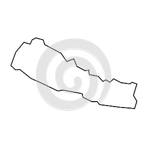 Nepal vector country map thin outline icon