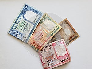 Nepalese banknotes of different denominations