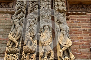 Nepalese Craft and architecture of Basantapur Durbar at Kathmandu Durbar Square, Nepal