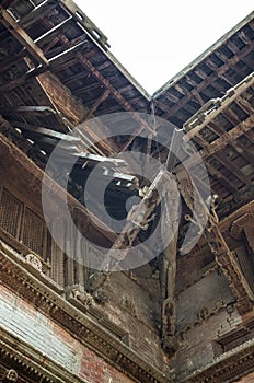 Nepalese Craft and architecture of Basantapur Durbar at Kathmandu Durbar Square, Nepal