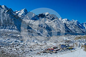 Nepalese mountain village on EBC trekking route