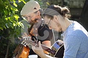 Nepalese Musician Shyam Nepali played sarangi and Charlie Giargiari played guitar at Cambridge, MA , Sunday, on September 19th,