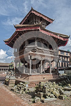 Nepalese newari architecture at Durbar Square of Bhaktapur - Nepal,