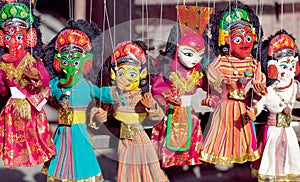 Nepalese puppets at Durbar Squar in Kathmandu, Nepal