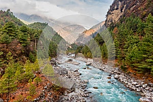 Nepalese river and valley