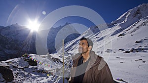 Nepali guide at the machapuchare base camp