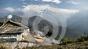Nepali huts in mountains