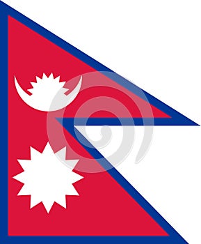 Nepali national flag, official flag of Nepal accurate colors