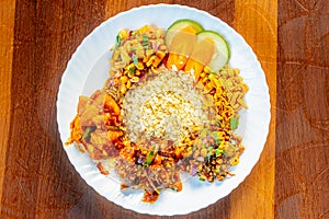 Nepali Newari Khaja Set with Meat, Beatean Rice, Vegetables and Snacks