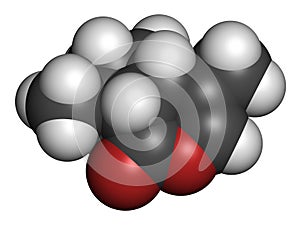 Nepetalactone catnip cat attractant molecule. 3D rendering. Atoms are represented as spheres with conventional color coding:.