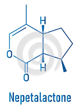 Nepetalactone catnip cat attractant molecule. Skeletal formula. photo