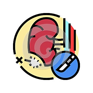nephrectomy surgery hospital color icon vector illustration