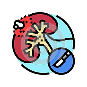 nephrectomy urology color icon vector illustration