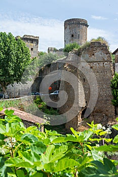 Nepi in Lazio, Italy. Borgia Castle, a 15th-century reconstruction of a feudal manor. It has massive walls and four towers photo