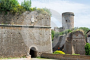 Nepi in Lazio, Italy. Borgia Castle, a 15th-century reconstruction of a feudal manor. It has massive walls and four towers photo