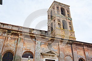 Nepi in Lazio, Italy. Cathedral of the Assunta, built in the 12th century over a pagan temple